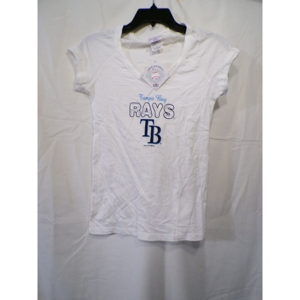 Campus Lifestyle Tampa Bay Rays Women's V-Neck T-Shirt S White